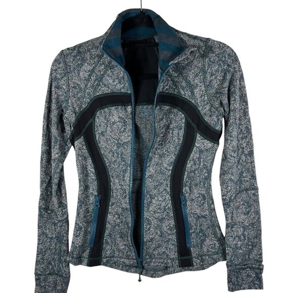 lululemon athletica Define Jacket Brushed Herringbone Gray Blue Alberta size 6 - Picture 3 of 14